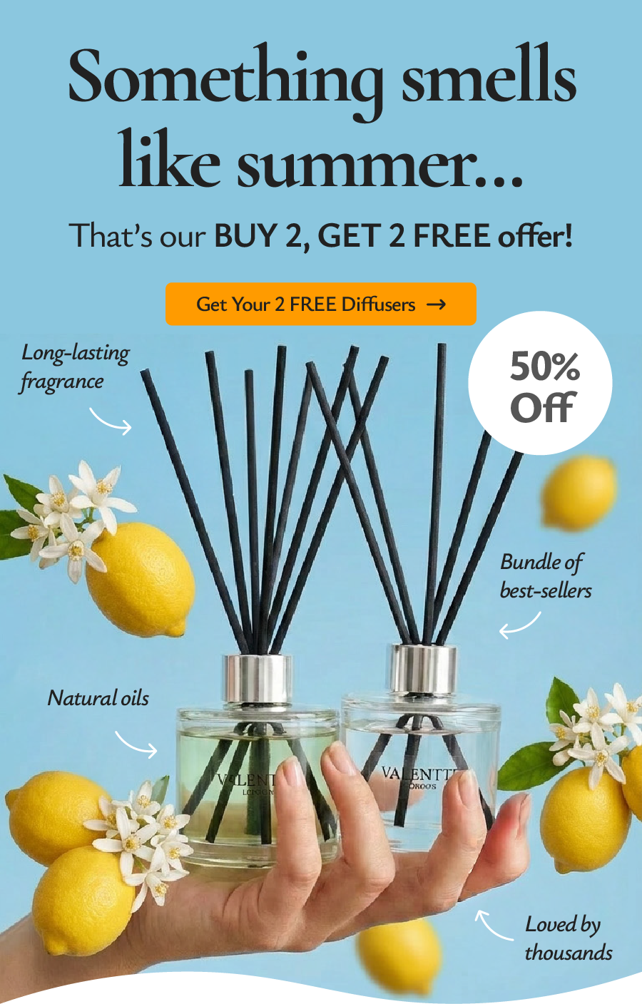 Choose any 2 reed diffusers and get 2 for FREE