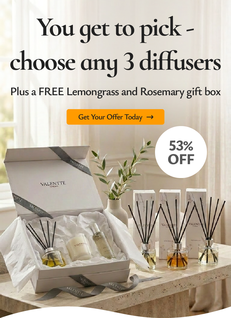 Choose any 3 diffusers and get a FREE Lemongrass and Rosemary gift box!