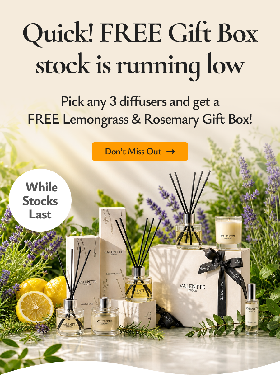 Quick! Claim your FREE gift box. Pick any 3 diffusers to get Lemongrass gift box!