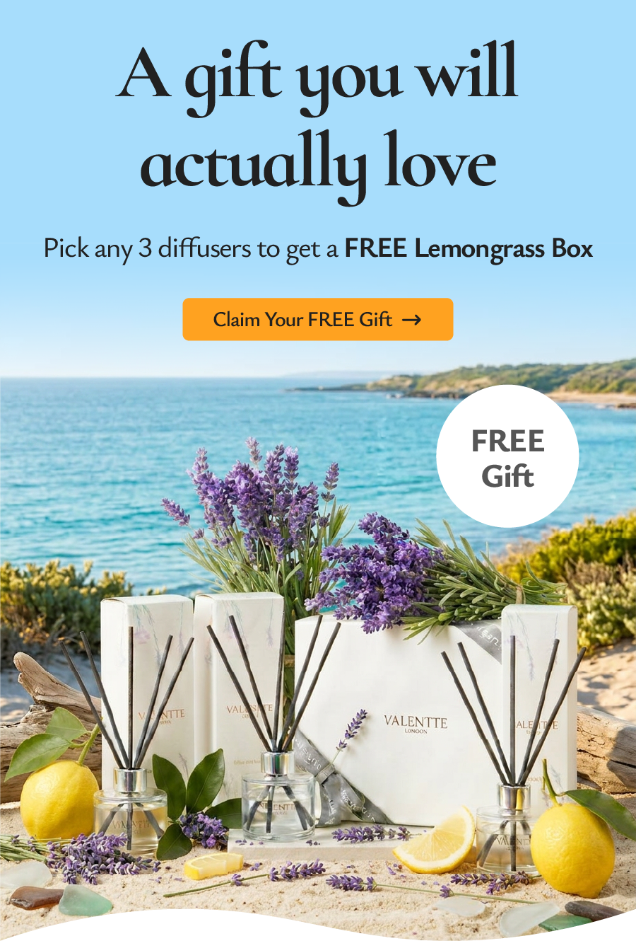 A gift you will actually love. Pick any 3 diffusers to get a FREE Lemongrass box!