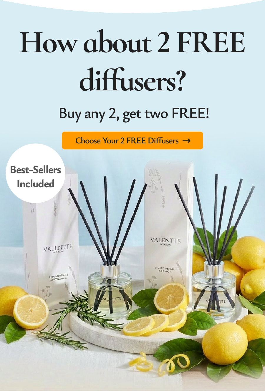 How about 2 FREE diffusers? Buy any 2, get two FREE!