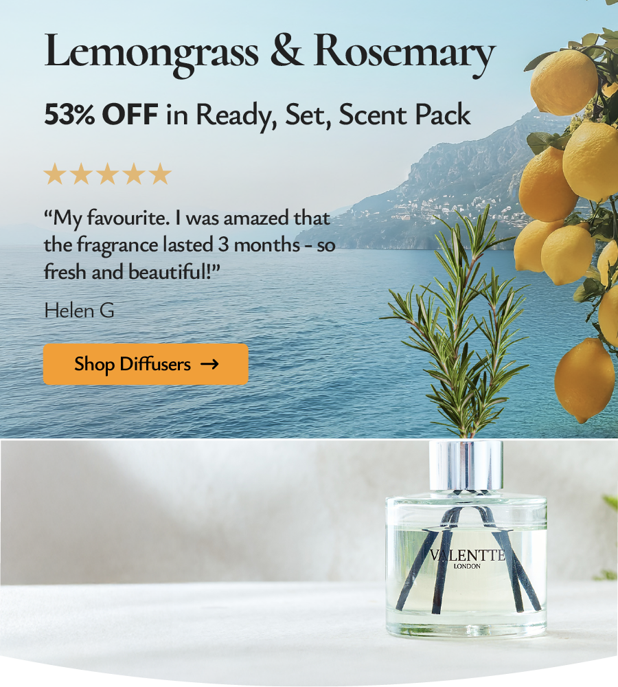Find our best-selling Lemongrass and Rosemary diffuser in today’s offer at 53% off!