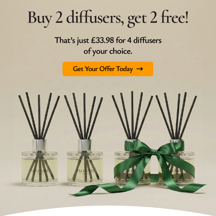 Just £33.98 for 4 diffusers in our buy 2 diffusers, get 2 free promotion