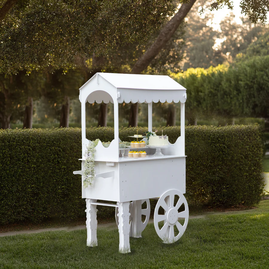 6ft Dessert Cart Display Stand with Wheels for Party Decorated Candy Cart for Birthdays Weddings