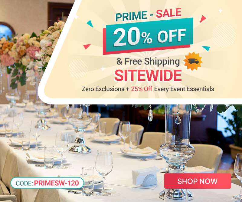 20% Off & Free Shipping + 25% Off All Event Essentials! with PRIMESW-120