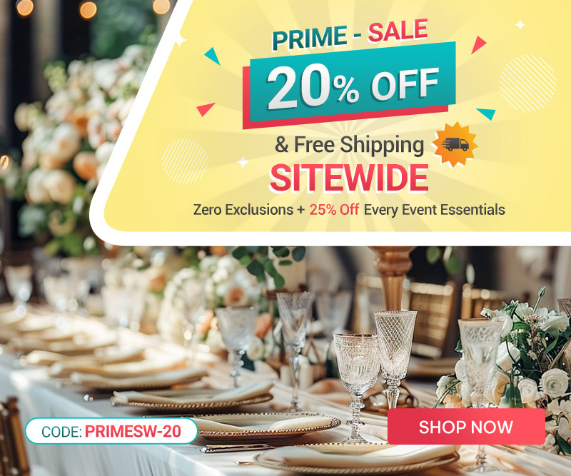 20% Off & Free Shipping + 25% Off All Event Essentials with Code PRIMESW-20