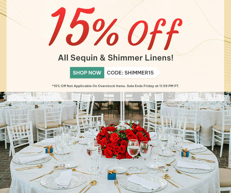 15% off all Sequin & Shimmer Linens