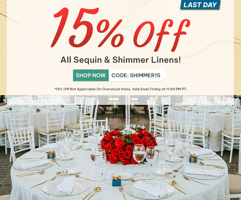 15% off all Sequin & Shimmer Linens