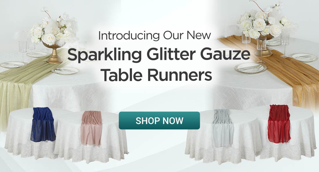 Sparkling Glitter Gauze Table Runners