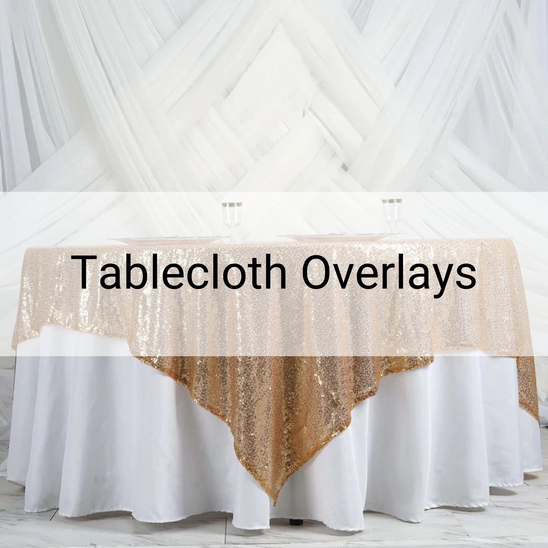 Sequin Square Tablecloth Overlays