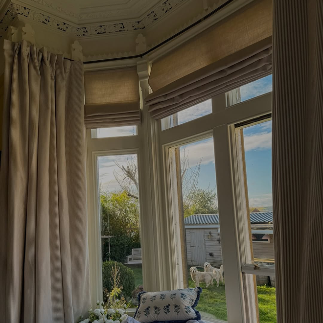 How real homes are pairing roman blinds & curtains