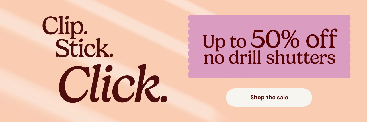 Up to 50% off no drill shutters