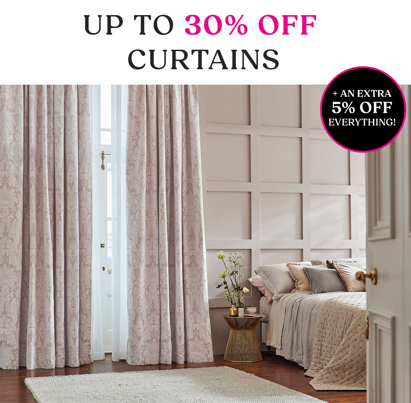 Shop Up To 30% Off Curtains + An Extra 5% Off!
