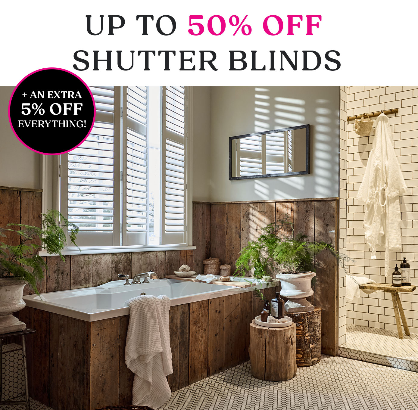 Shop Up To 50% Off Shutter Blinds + An Extra 5% Off!