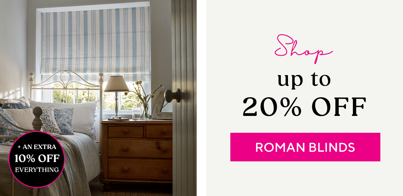 Shop Up To 20% Off Roman Blinds + An Extra 10% Off Everything