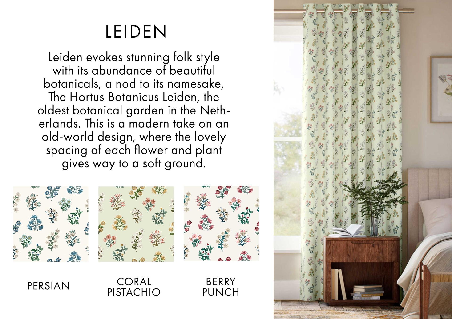 LEIDEN CORAL PISTACHIO CURTAINS