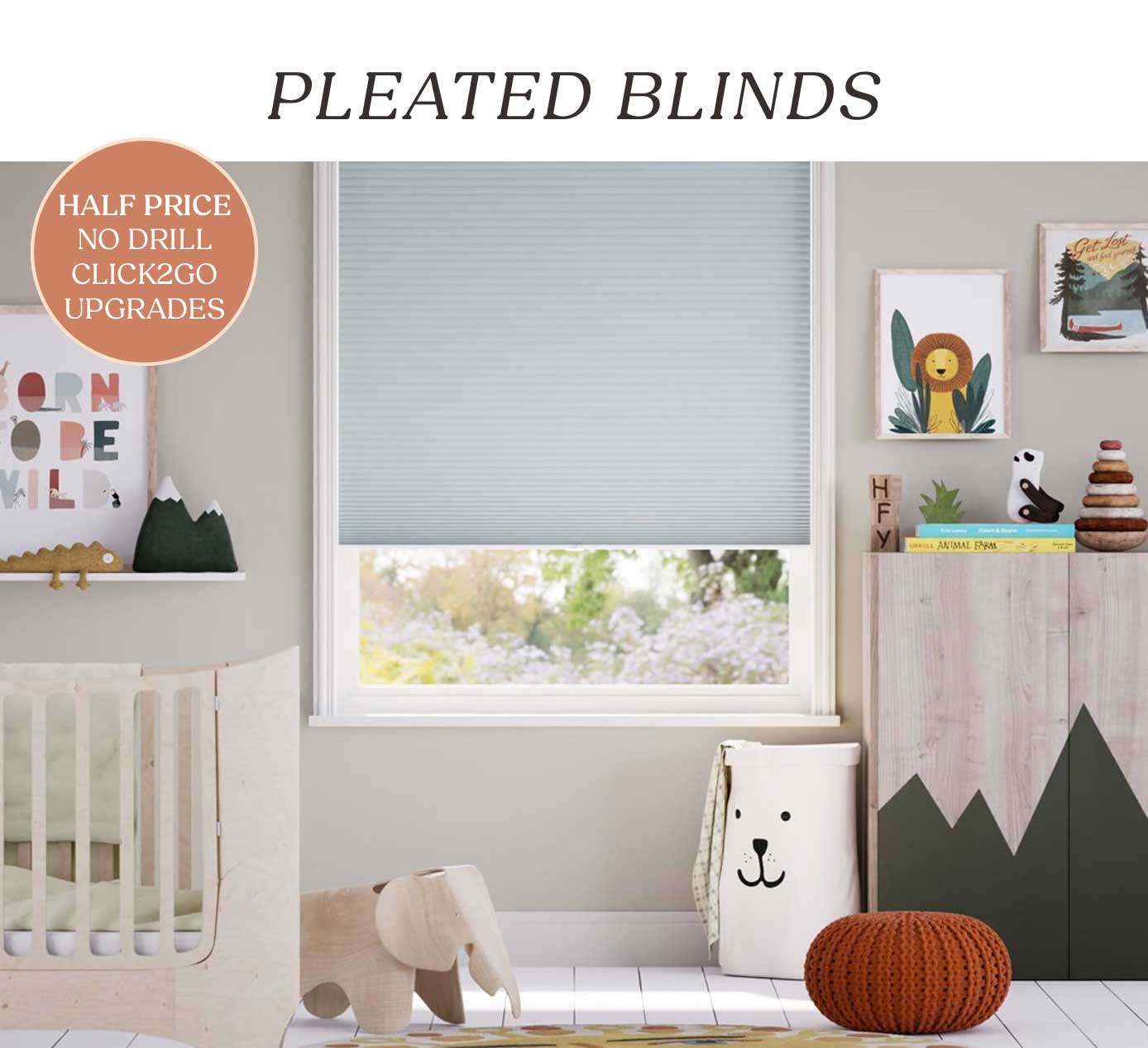 Pleated Blinds - Half Price No Drill Click2Go Upgrades