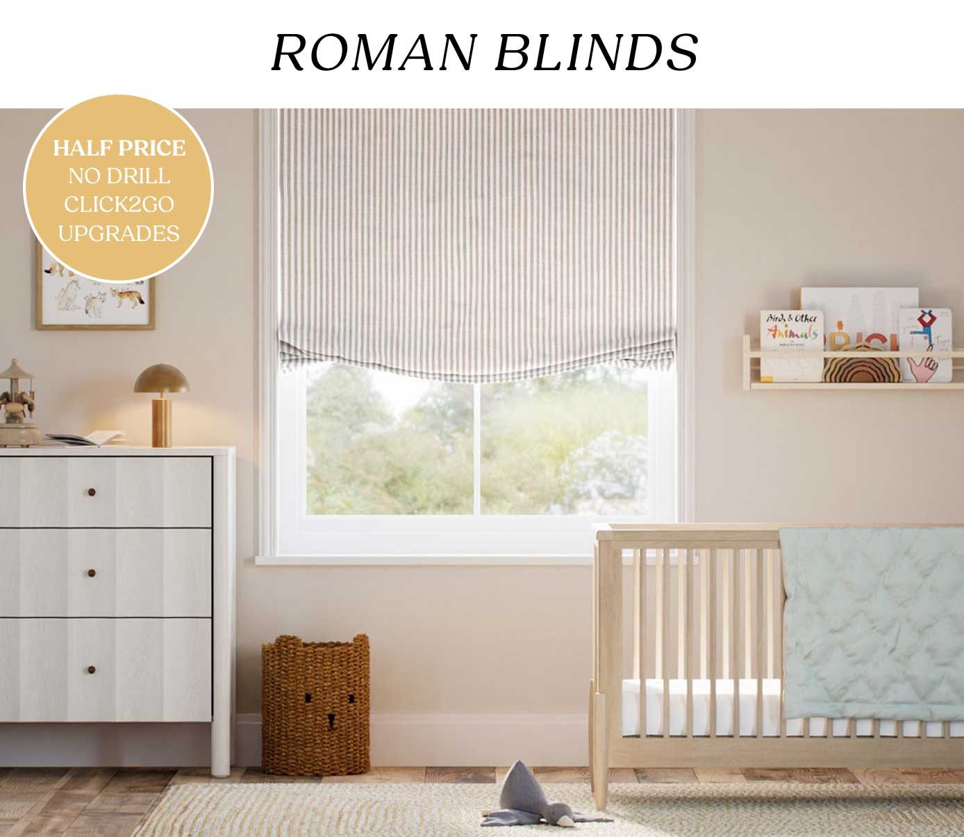 Half Price No Drill Click2Go Upgrades On Roman Blinds