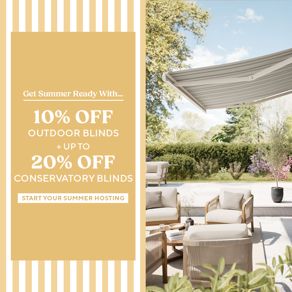 Get Summer Ready With 10% Off Outdoor Blinds + Up To 20% Off Conservatory Blinds