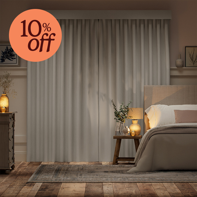 Complete blackout bijou linen alabaster curtain