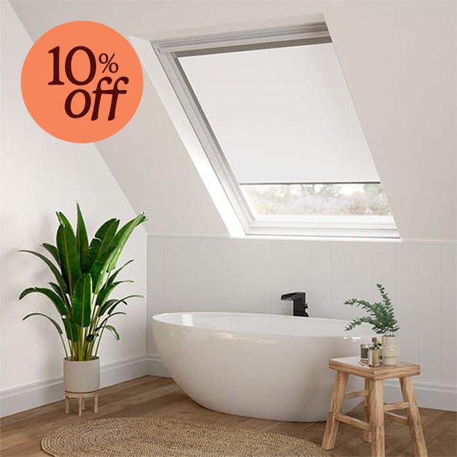 Pure white blackout skylight blind