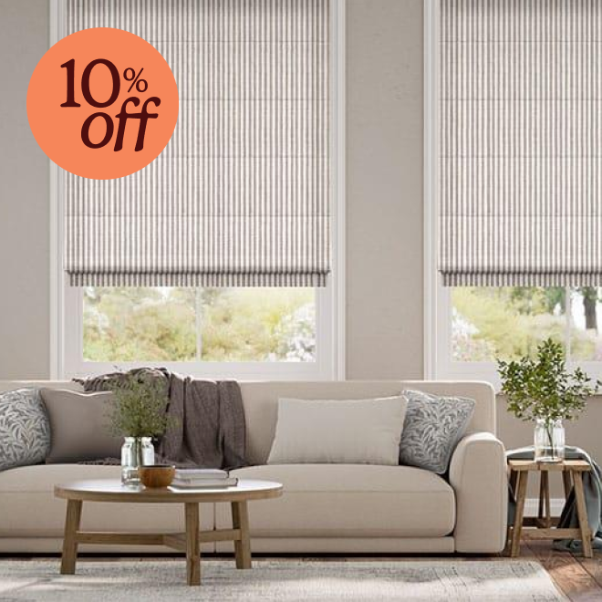 Ella stripe cappuccino roman blind