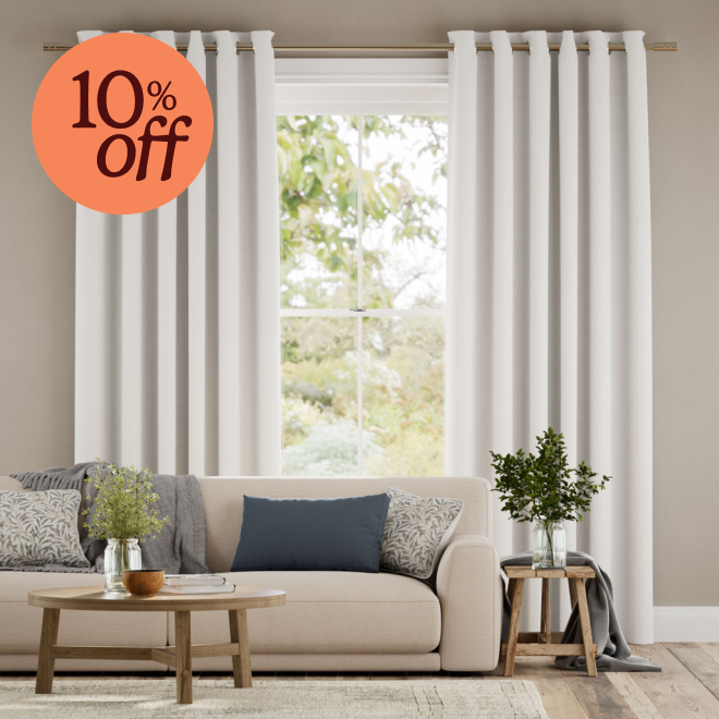 Bijou linen alabaster curtains