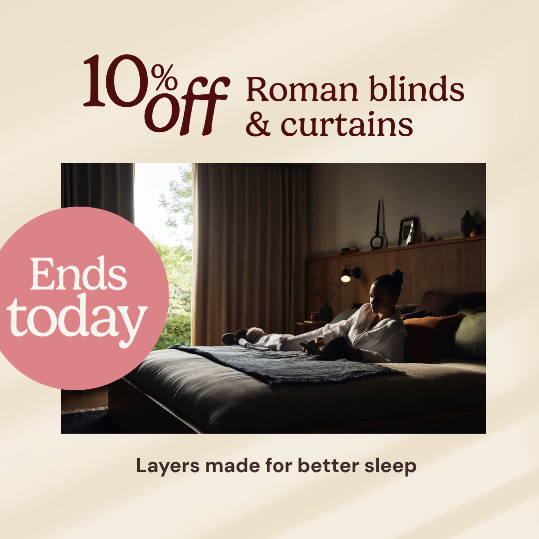 10% off roman blinds & curtains