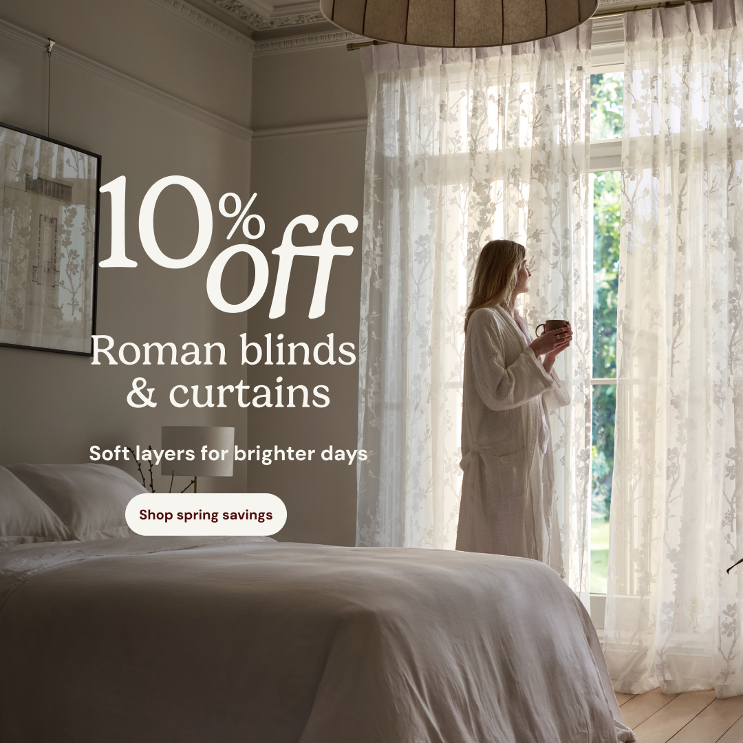 10% off roman blinds & curtains