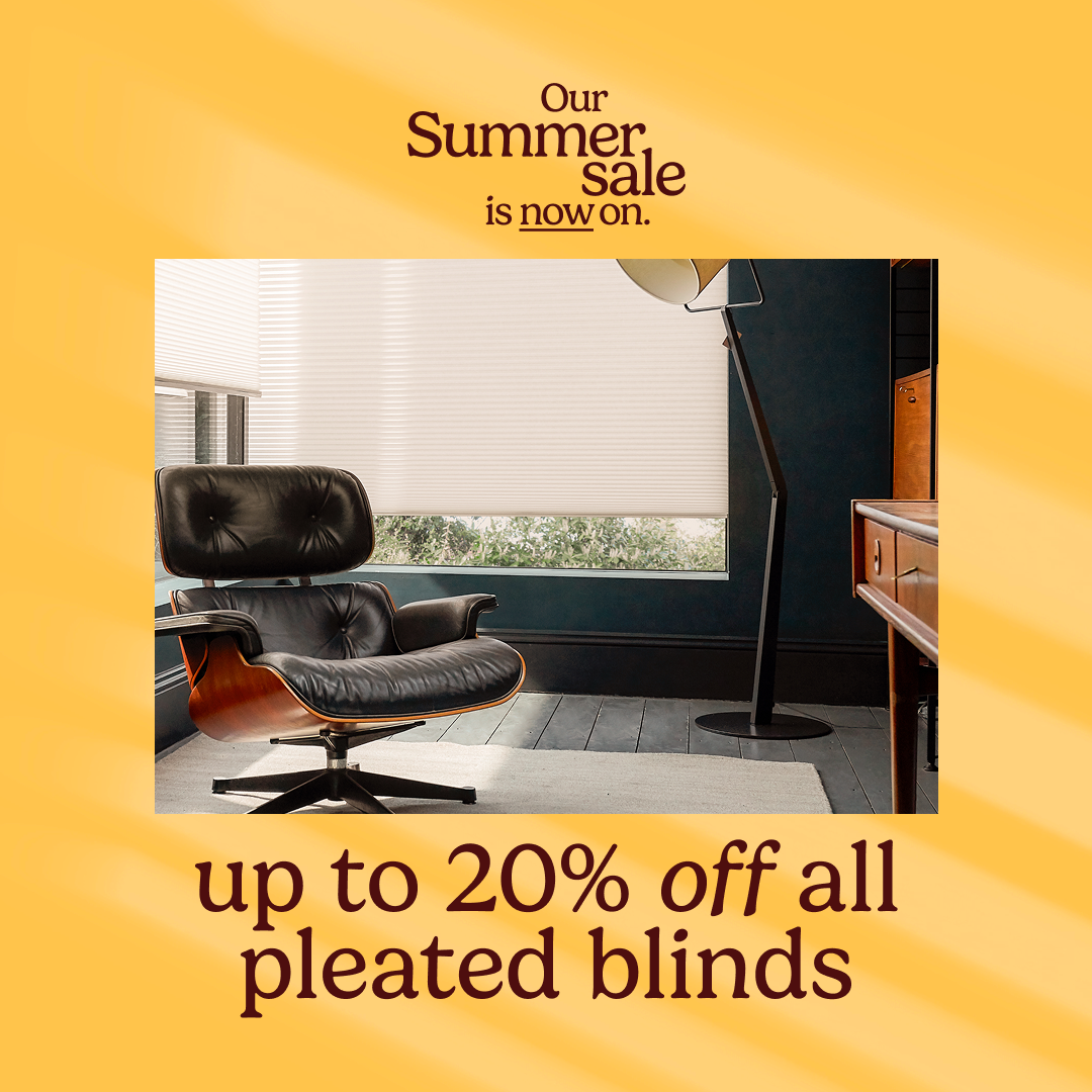 Up to 20% off pleated blinds