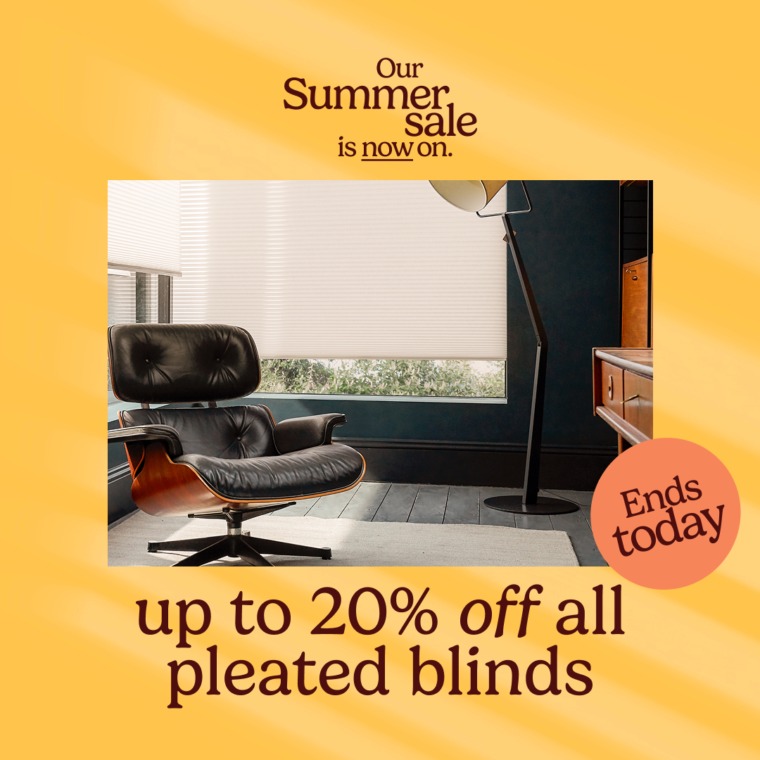 Up to 20% off pleated blinds