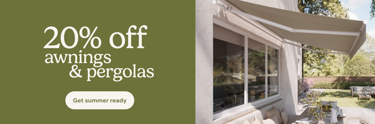 20% off awnings & pergolas