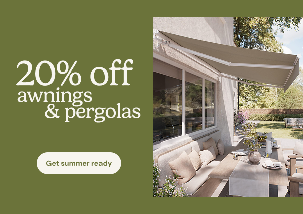 20% off awnings & pergolas