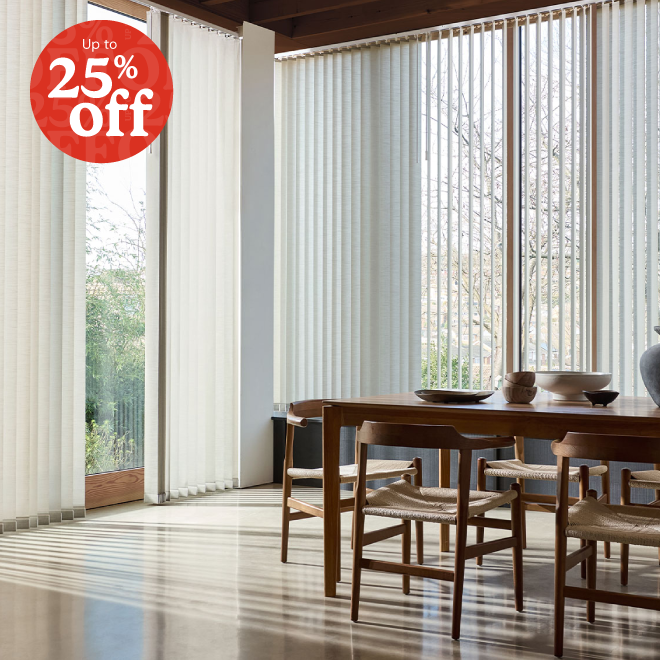 Up to 25% off Vertical Blinds
