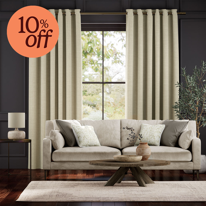 Bijou Linen Latte Curtains