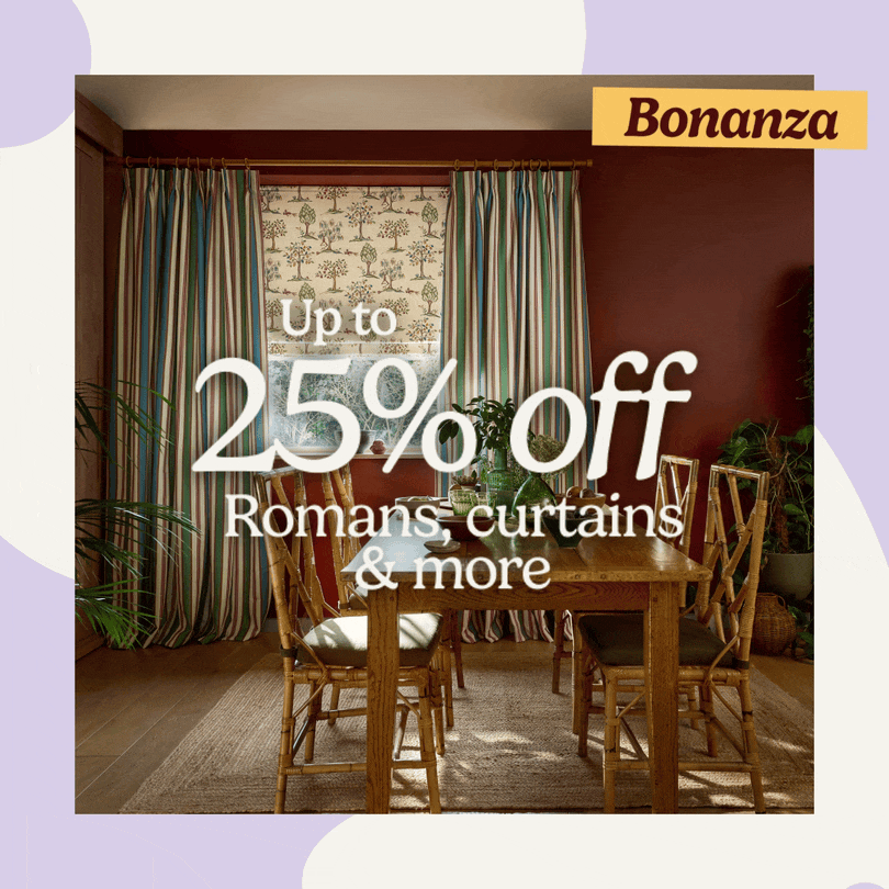 Up to 25% off Romans, curtains & more