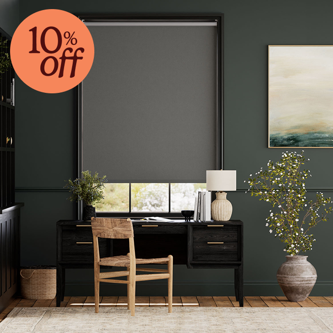Chromium Thermal Blackout Slate Roller Blind