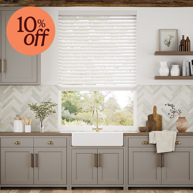 Ice White Faux Wood Blind