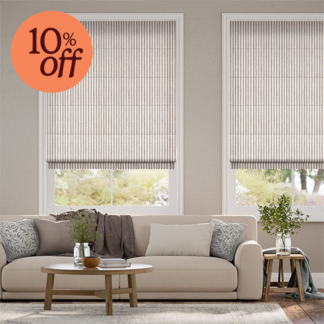 Ella Stripe Cappuccino Roman Blind