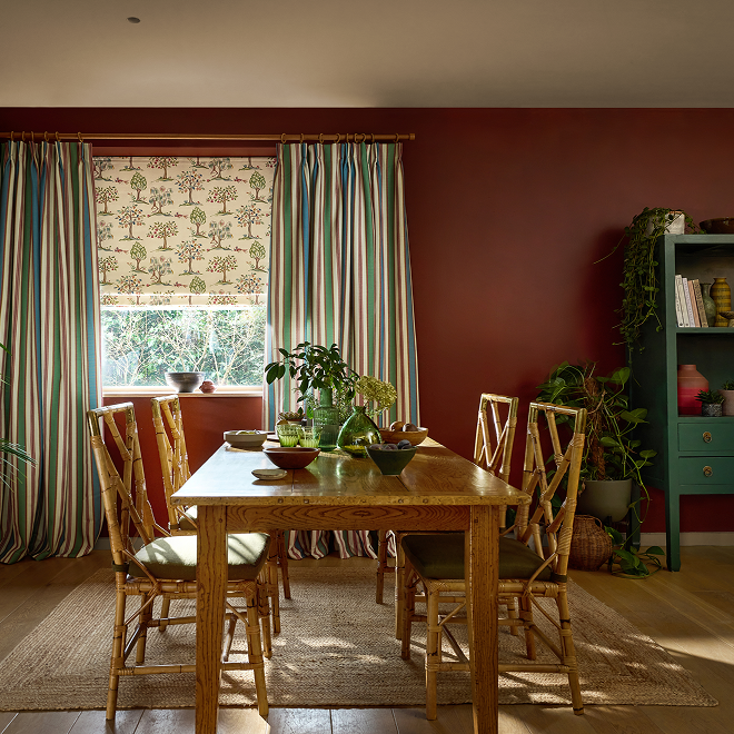 College Stripe Blue, Red & Green Curtains