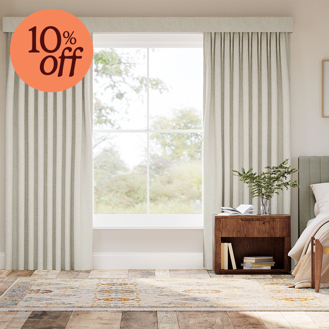 Complete Blackout Bijou Linen Oatmeal Curtain