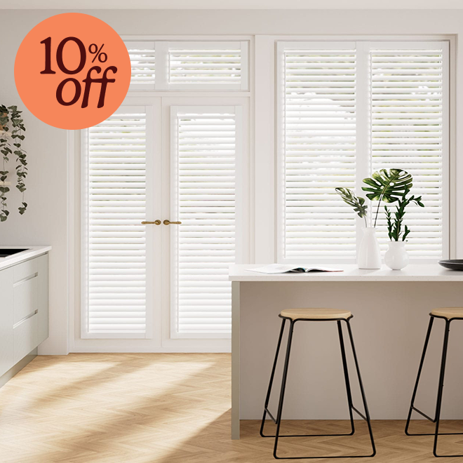 Perfect Fit® cool white shutter blind