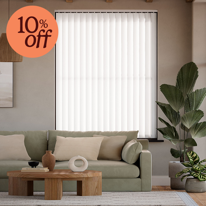 Toledo crisp white vertical blind