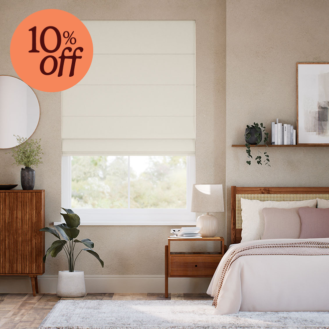 Inara pure linen ivory roman blind