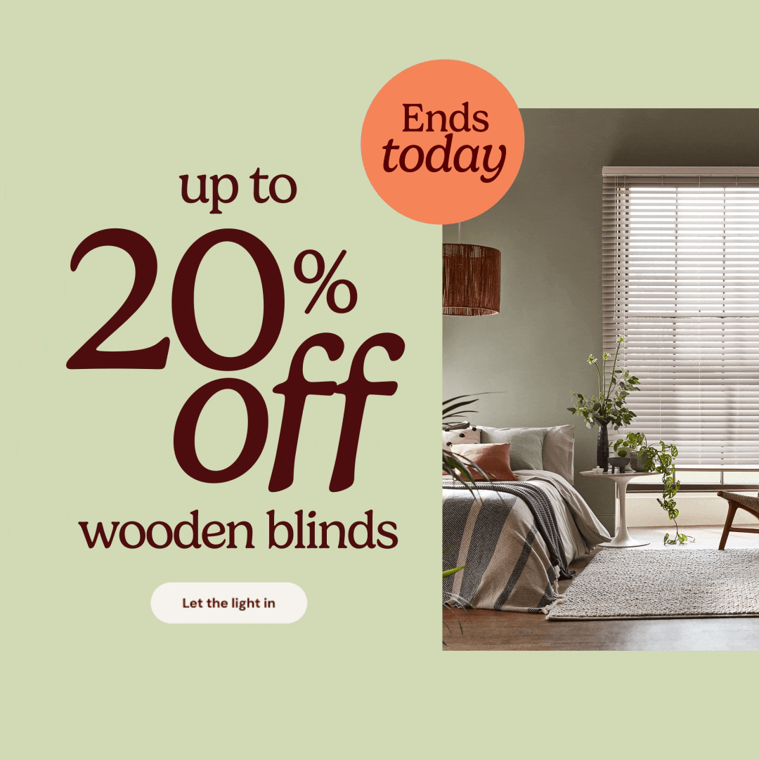 Up to 20% off wooden blinds