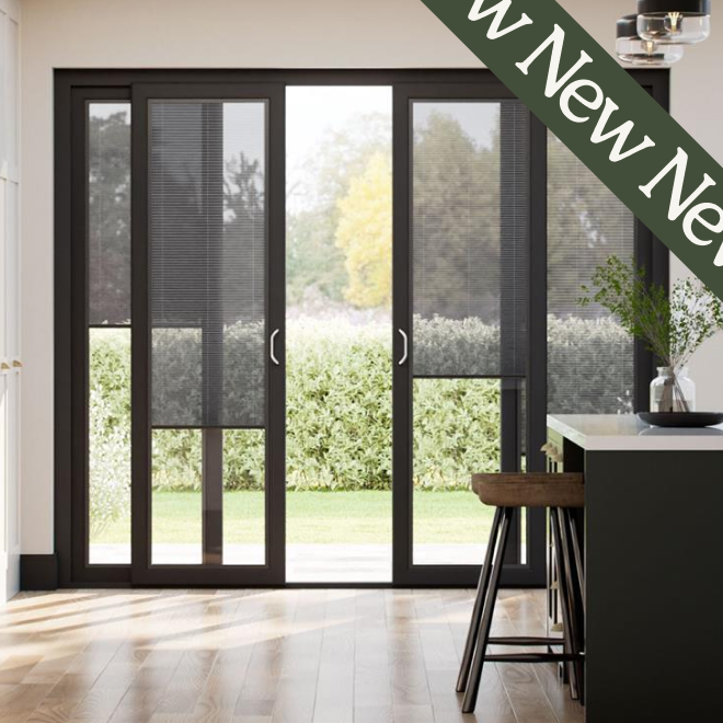Sliding door blinds