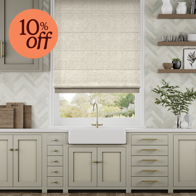 Bijou linen oatmeal roman blind