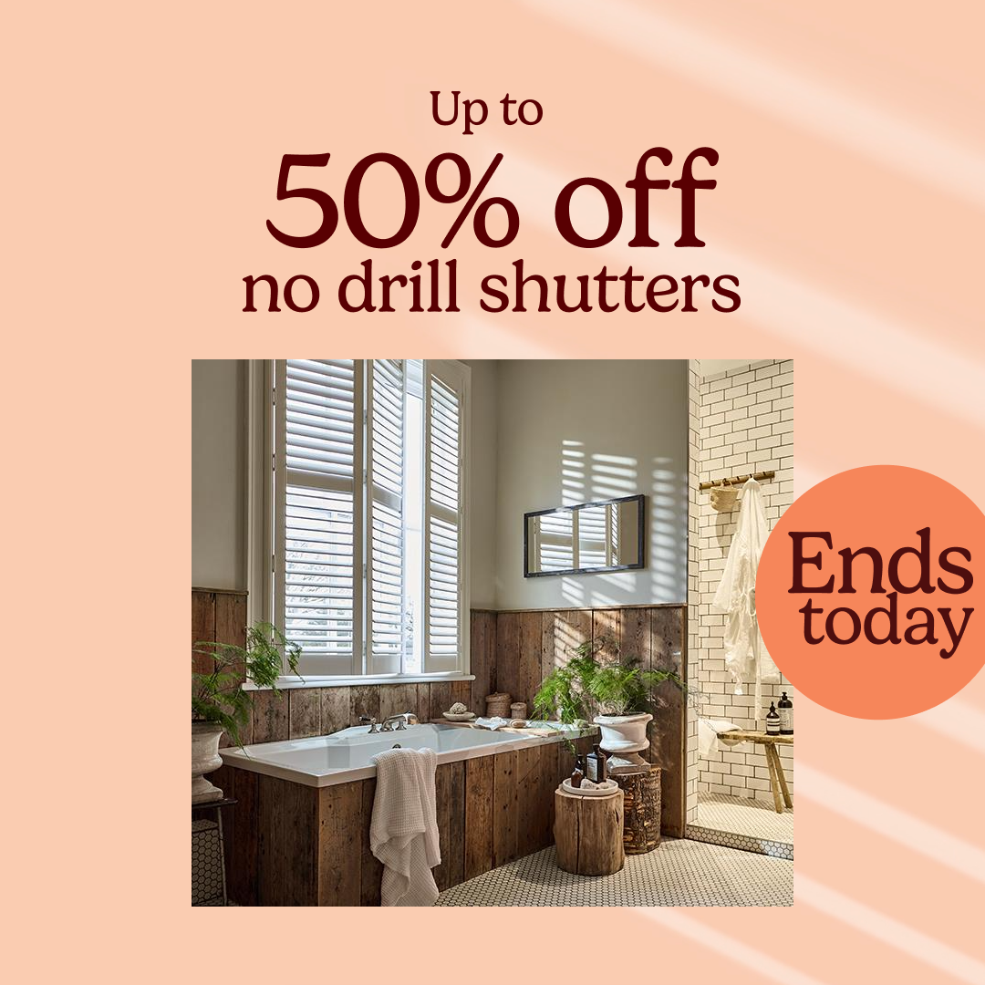 Up to 50% off no drill shutters