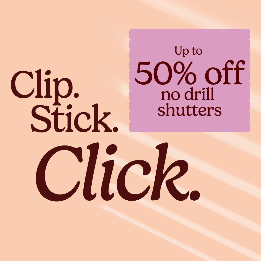 Up to 50% off no drill shutters
