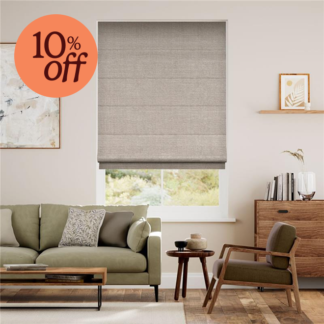 Cavendish warm stone Roman blind